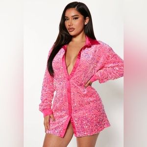 Fashion Nova Amalie Button Down T-Shirt Mini Dress